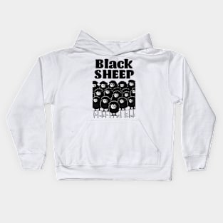 Black Sheep || Vector Art Cute Sheep Kids Hoodie